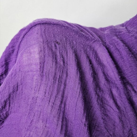 NEW Bryn Walker Isabella Aurora Gauze Top Jacket 3X Purple Cotton Tie Front Boho - Picture 14 of 15
